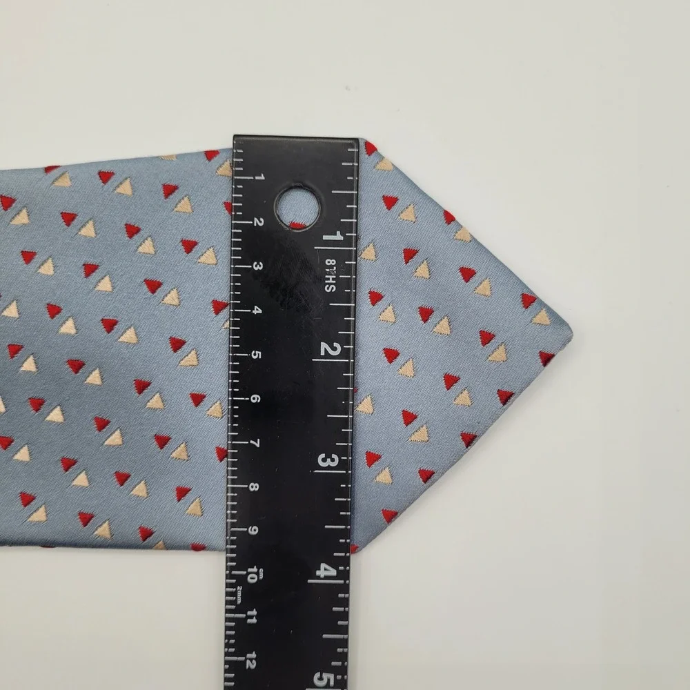 Charvet Necktie Mens One Size Blue Geometric Triangle Silk France